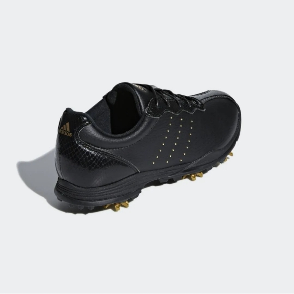 adidas Women's Black Athletic Golf Shoes with Gold Accents